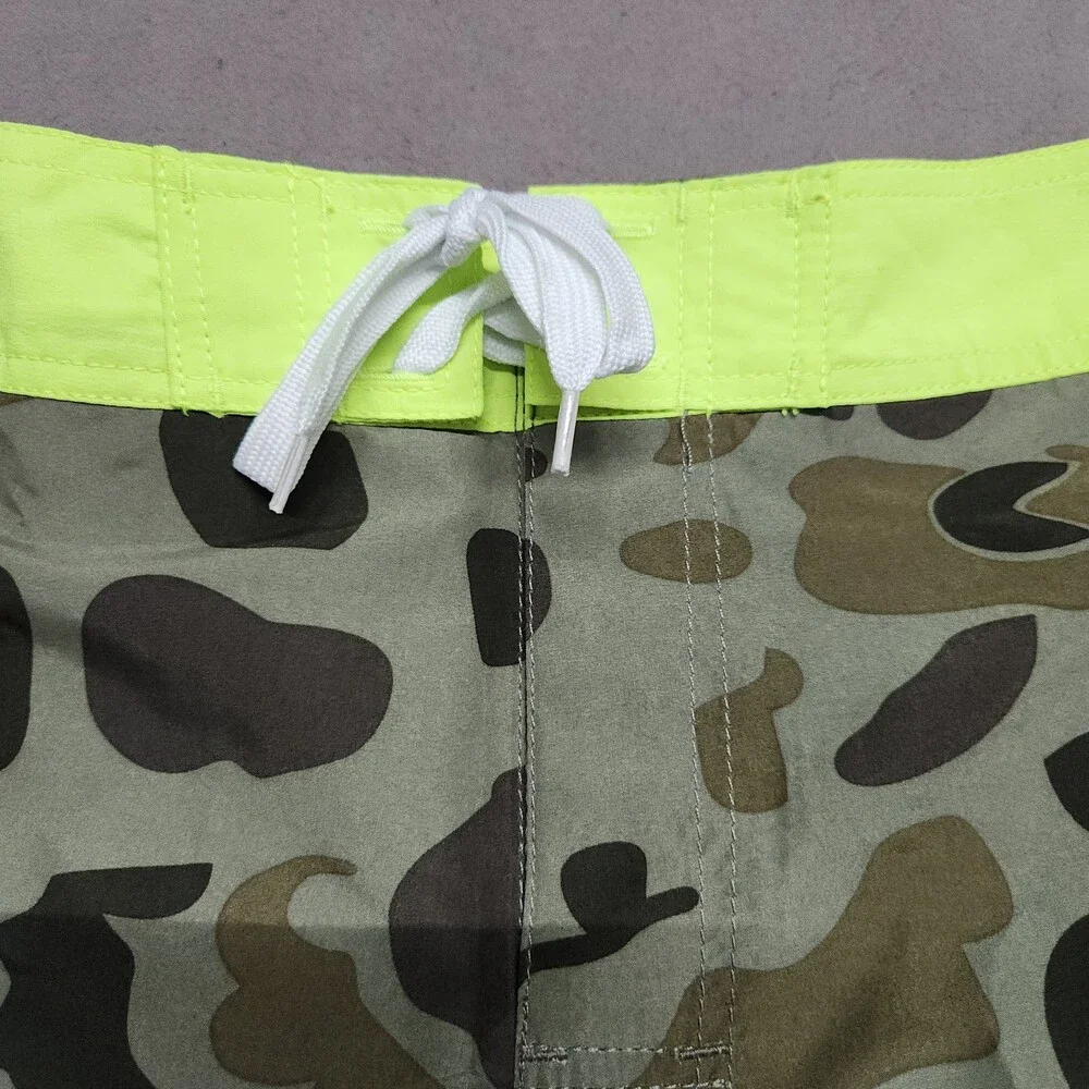 Castaways Men’S Board Shorts 40 Waist 3Xl Camo Neon Swim Trunks Drawstring 144